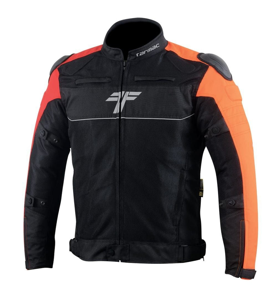 Tarmac One III Level 2 Riding Jacket with PU Chest Protectors (Black Red Orange)