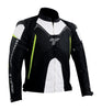Tarmac Corsa Level 2 Riding Jacket (Black White Fluro Green) with PU chest protectors + FREE Tarmac Rapid Green Gloves COMBO