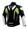 Tarmac Corsa Level 2 Riding Jacket (Black White Fluro Green) with PU chest protectors + FREE Tarmac Rapid Green Gloves COMBO