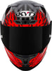 KYT Striker Flaming Gloss Anthracite Red Helmet
