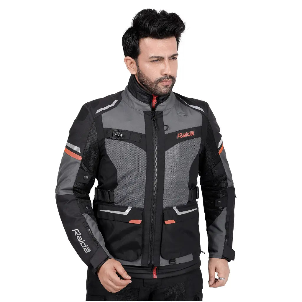 Raida Rover 2 Riding Jacket (Grey Red) - Moto Central
