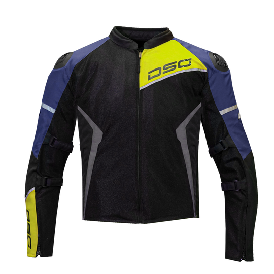 DSG Apex Air Flow Jacket Racing Blue Grey Yellow Fluro