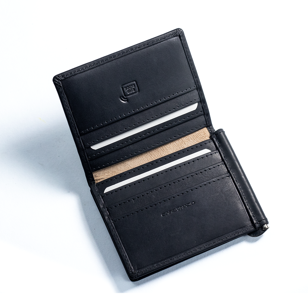 Cash Folded Card Holder With Bill Clip