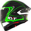 KYT TT Revo Overtech Black Green Gloss Helmet