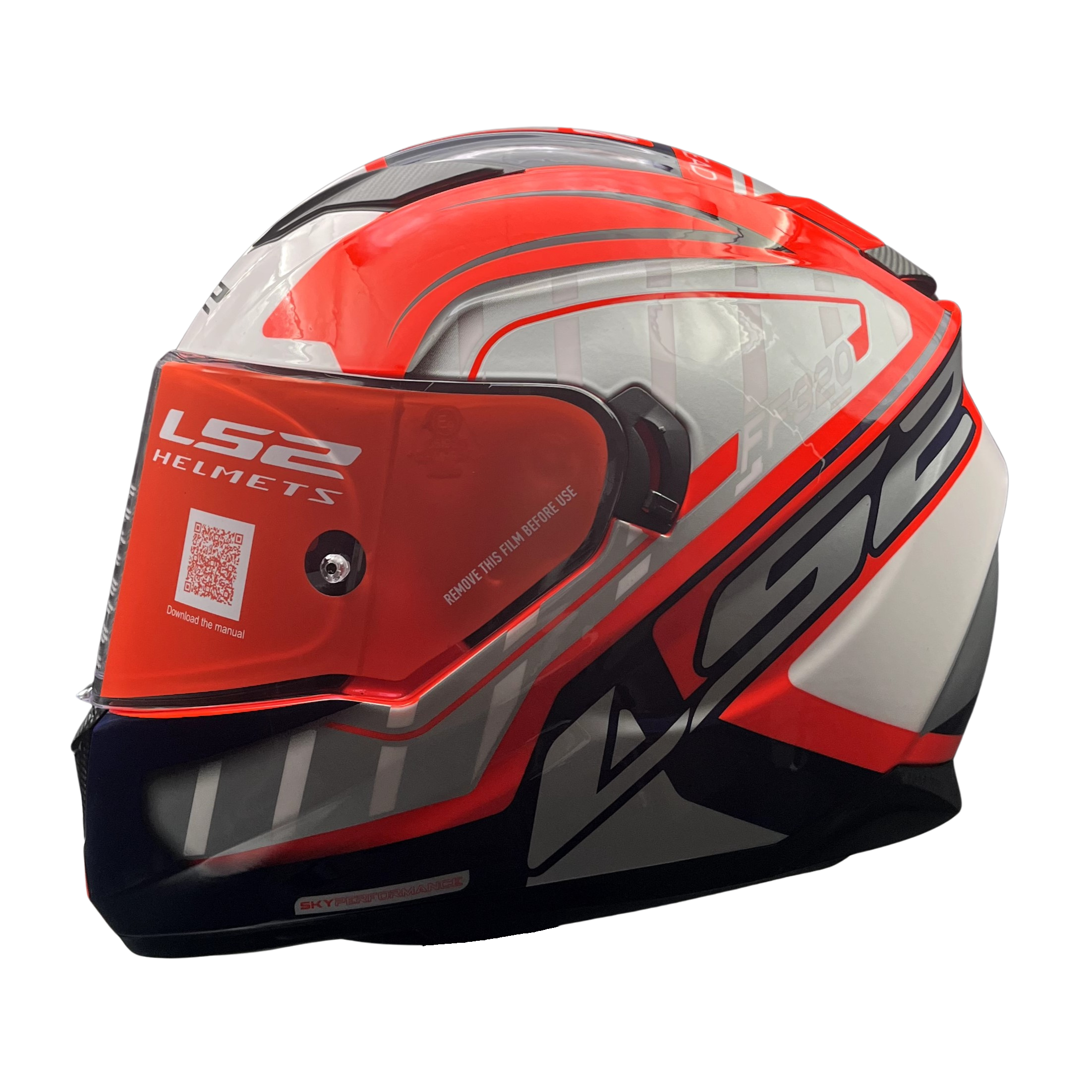 LS2 FF320 Stream Evo Letalis Grey Red White Gloss Helmet (D Ring)