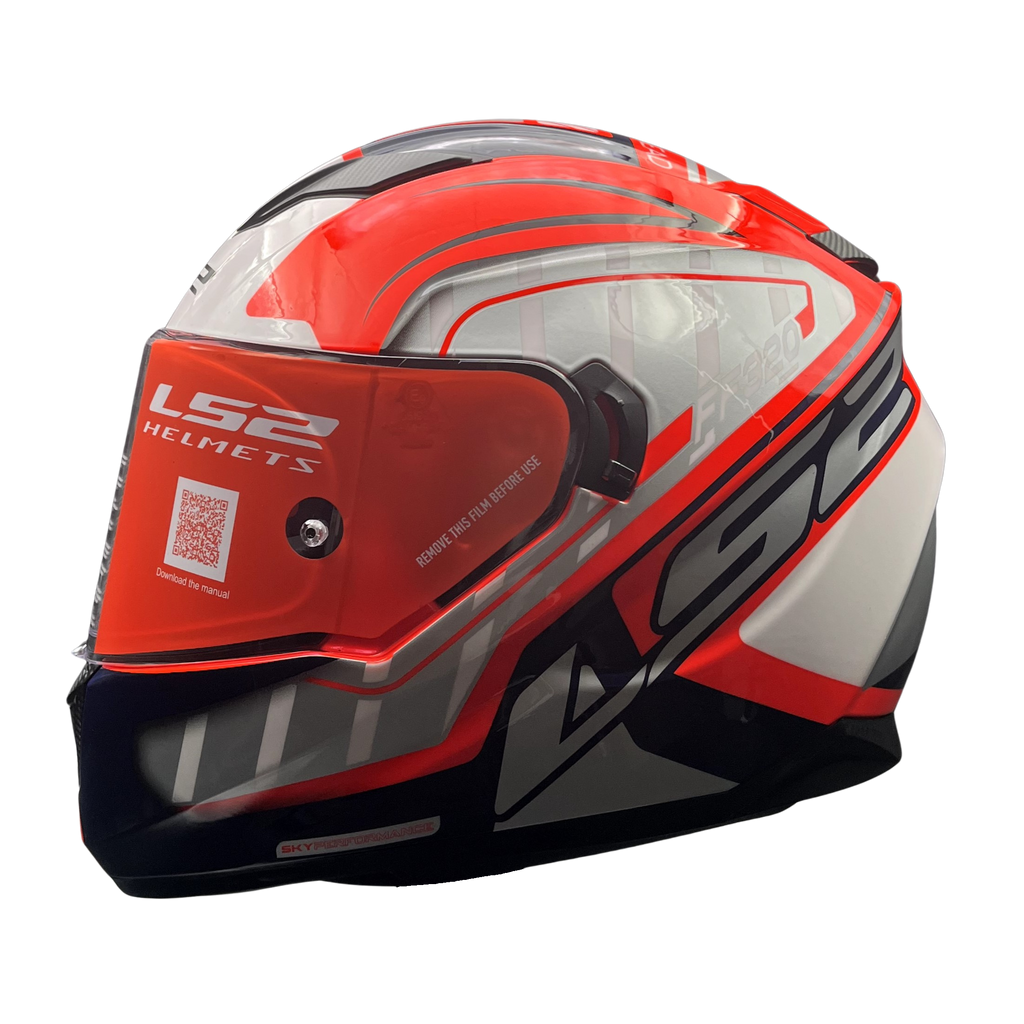 LS2 FF320 Stream Evo Letalis Grey Red White Gloss Helmet (D Ring)