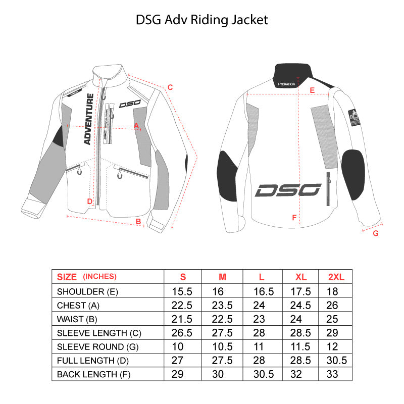 DSG ADV Riding Jacket Black Red Moto Central