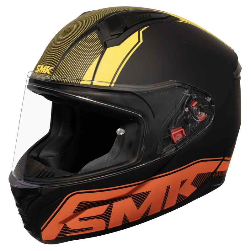 SMK Bionic Adult Aerix Matt Black Orange Yellow (MA274) Helmet