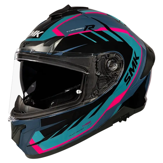 SMK Typhoon Aerot Gloss Blue Fluro Red (GL552) Helmet