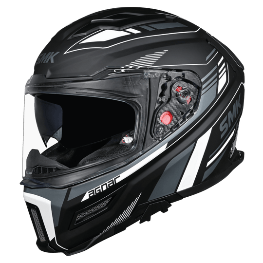 SMK Agnar Revv Gloss Black Grey White (GL261) Helmet