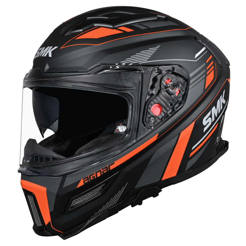 SMK Agnar Revv Gloss Black Grey Orange (GL267) Helmet