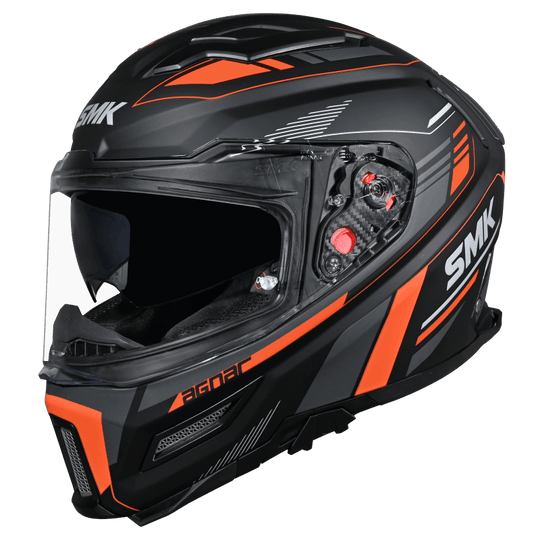 SMK Agnar Revv Gloss Black Grey Orange (GL267) Helmet