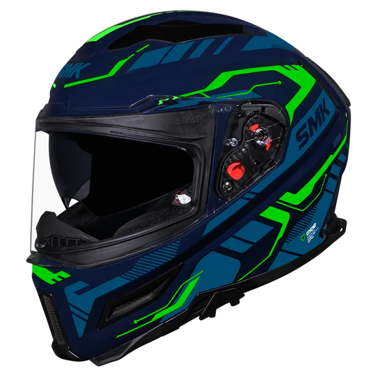 SMK Agnar Tektron Matt Blue Green (MA558) Helmet