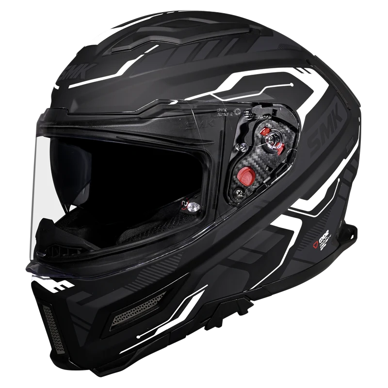 SMK Agnar Tektron Gloss Black Grey White (GL261) Helmet