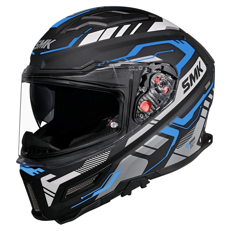 SMK Agnar Tektron Matt Black Grey Blue (MA265) Helmet