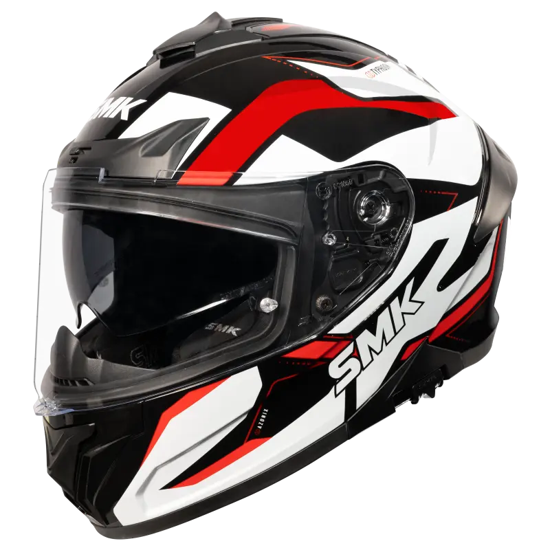 SMK Typhoon Azonix Gloss Black White Red (GL213) Helmet