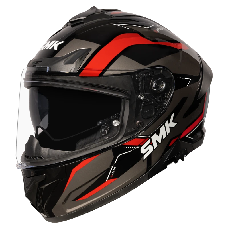 SMK Typhoon Azonix Gloss Black Grey Red (GL263) Helmet