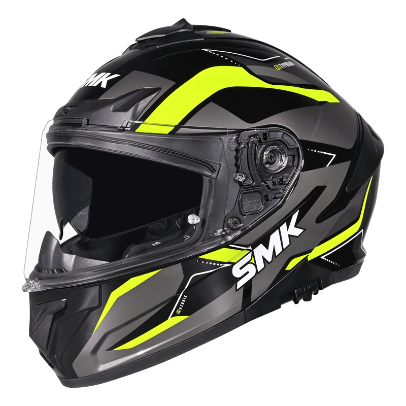 SMK Typhoon Azonix Gloss Black Grey Yellow (GL264) Helmet