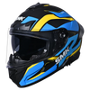 SMK Typhoon Azonix Gloss Black Blue Yellow (GL254) Helmet