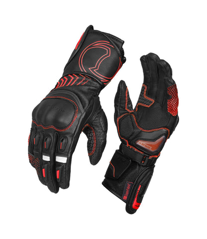 Rynox Advento Pro Gloves (Black Red) - Moto Central