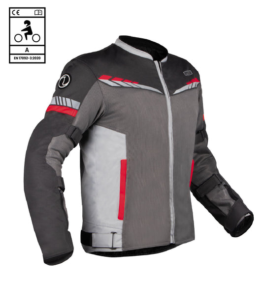 Rynox Air GT 4 Riding Jacket CE Certified Class A (Dark Grey Red)