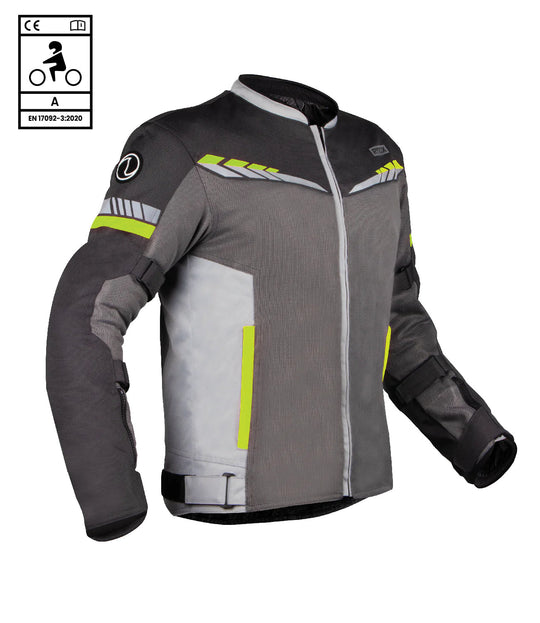 Rynox Air GT 4 Riding Jacket CE Certified Class A (Grey Hi Viz Green)