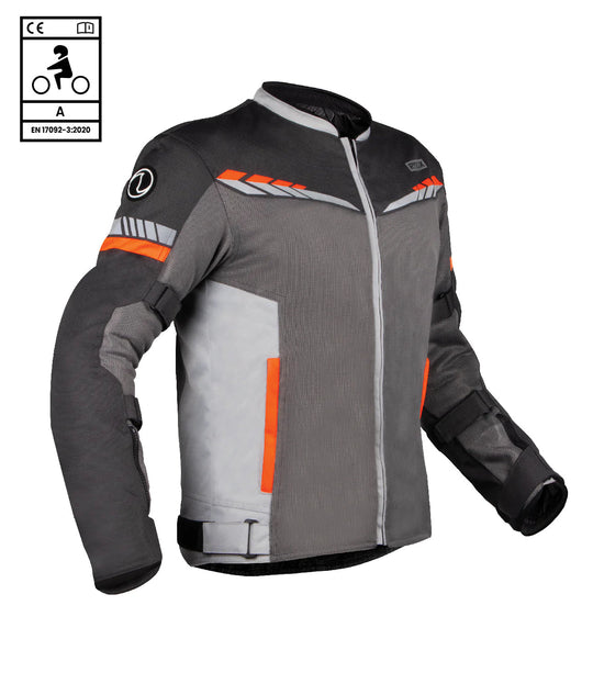 Rynox Air GT 4 Riding Jacket CE Certified Class A (Grey Hi Viz Orange)