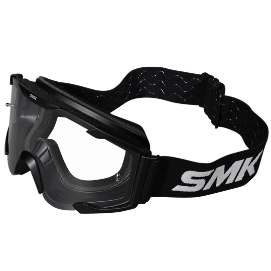 SMK Terrain Offroad Goggle with Clear and Extra Mirror Lens (Black with Black Strap)