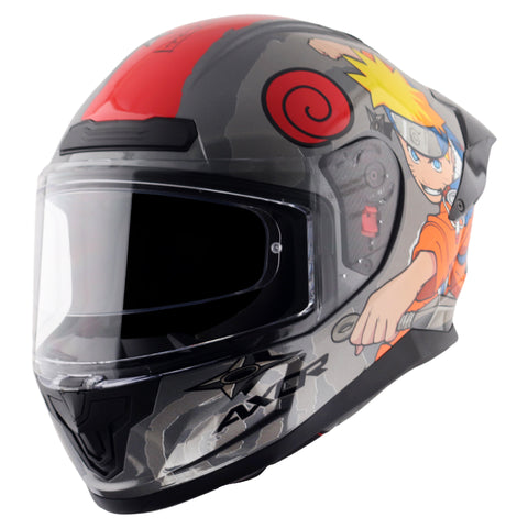 AXOR Saber Naruto Gloss Black Orange Helmet