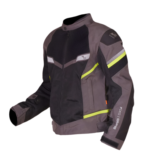 Bikeratti Veloce Mens Motorcycle Jacket (Dark Grey Neon)