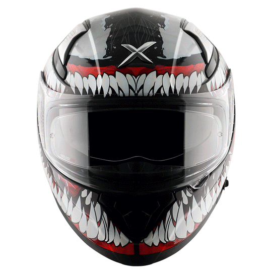 AXOR Apex Marvel Venom Gloss Black Red Helmet