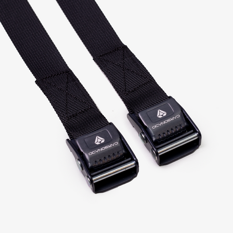 CARBONADO Multipurpose Cam Buckle Tie Down Straps Set of 2 (Black Grey)