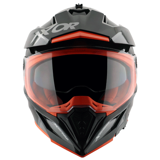 AXOR XCross Dual Visor Solid Gloss Black Orange Helmet
