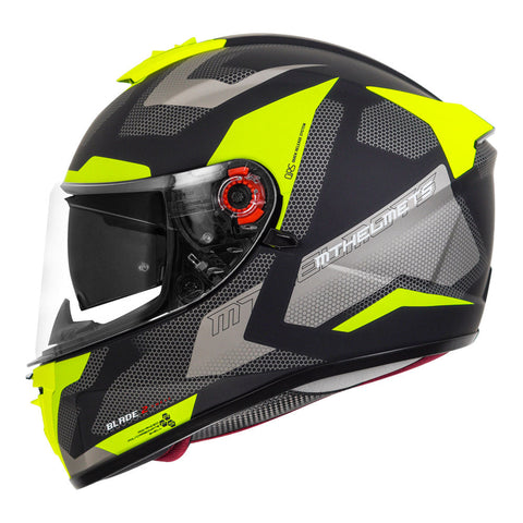 capacete mt helmets blade MT Blade 2 SV Finishline Matt Fluro Yellow Helmet– Moto Central