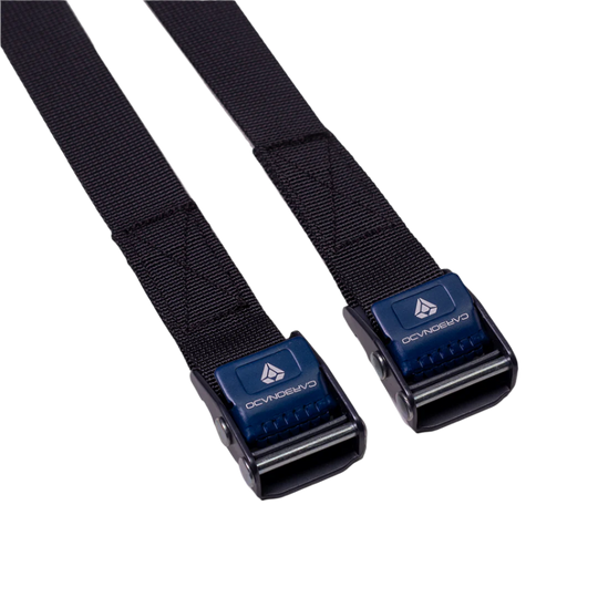 CARBONADO Multipurpose Cam Buckle Tie Down Straps Set of 2 (Black Blue)