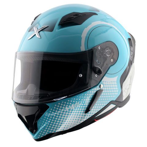 AXOR Hunter Spear Gloss Hex Blue White Helmet– Moto Central
