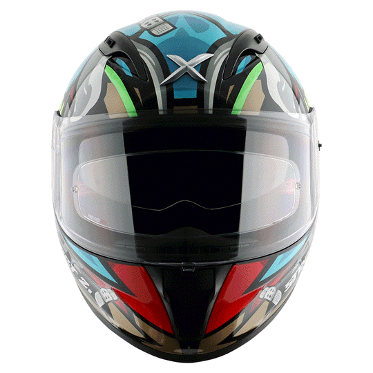 AXOR Street Bobby Gloss Black Blue Helmet