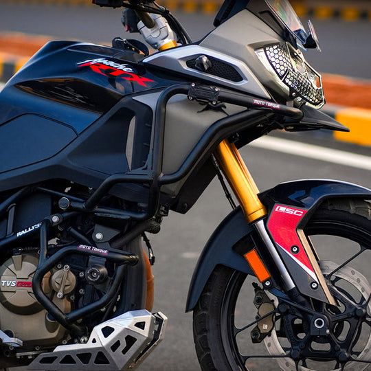 Moto Torque TVS Apache RTX 300 Stallion Po Crash Guard with beak (Black)