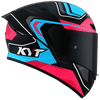 KYT TT Course Overtech Black Blue Pink Gloss Helmet