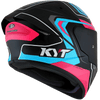 KYT TT Course Overtech Black Blue Pink Gloss Helmet