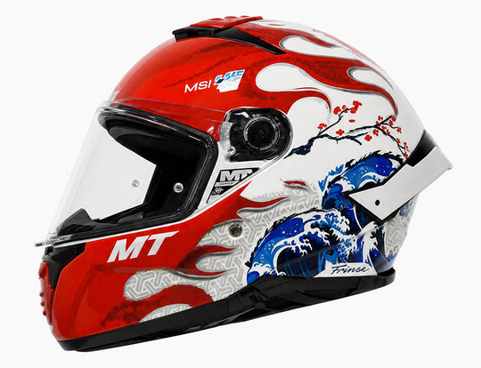 MT Thunder 4 SV Yamanaka Japan A5 Gloss White Red Blue Helmet