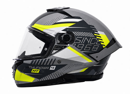 MT Thunder 4 SV Luminence H3 Gloss Grey Fluro Yellow Helmet