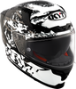 KYT Striker 2V Neutron Gloss Black White Helmet