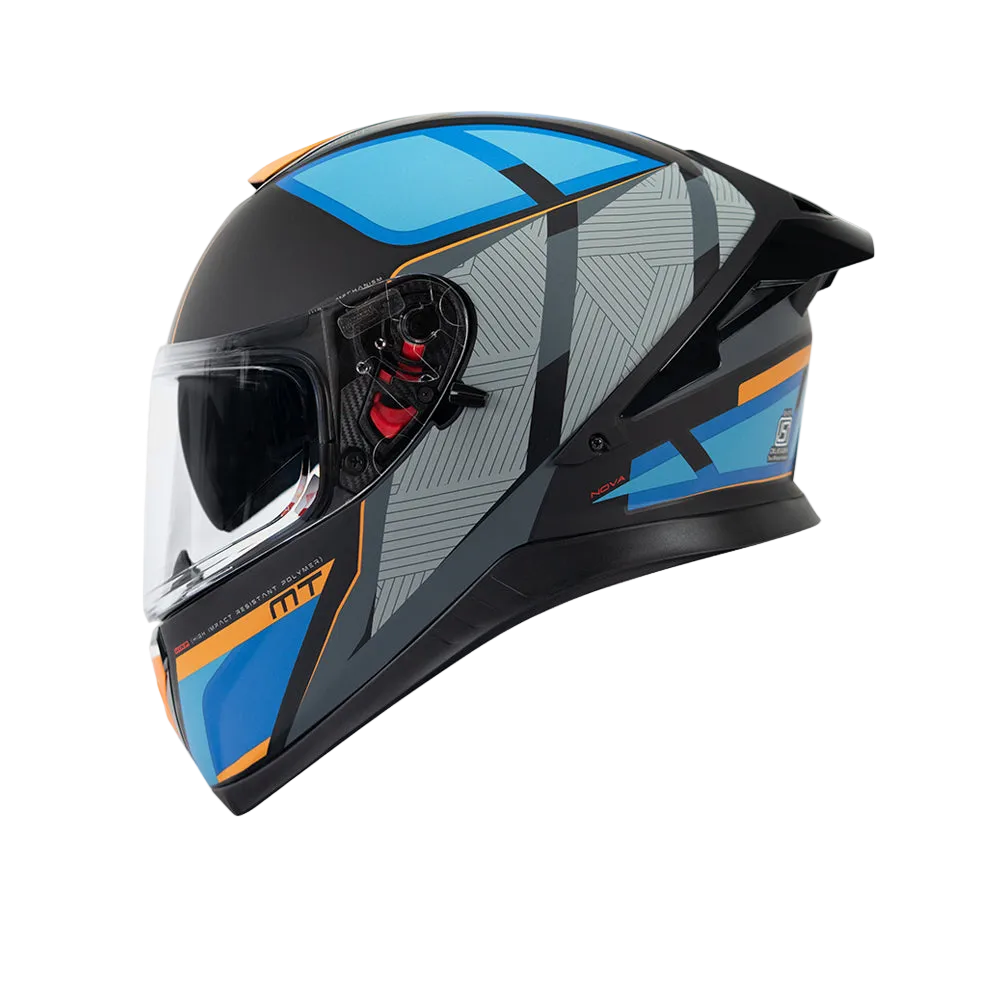 MT Thunder 3 SV Spoiler Nova B2 Gloss Black Blue Orange Helmet