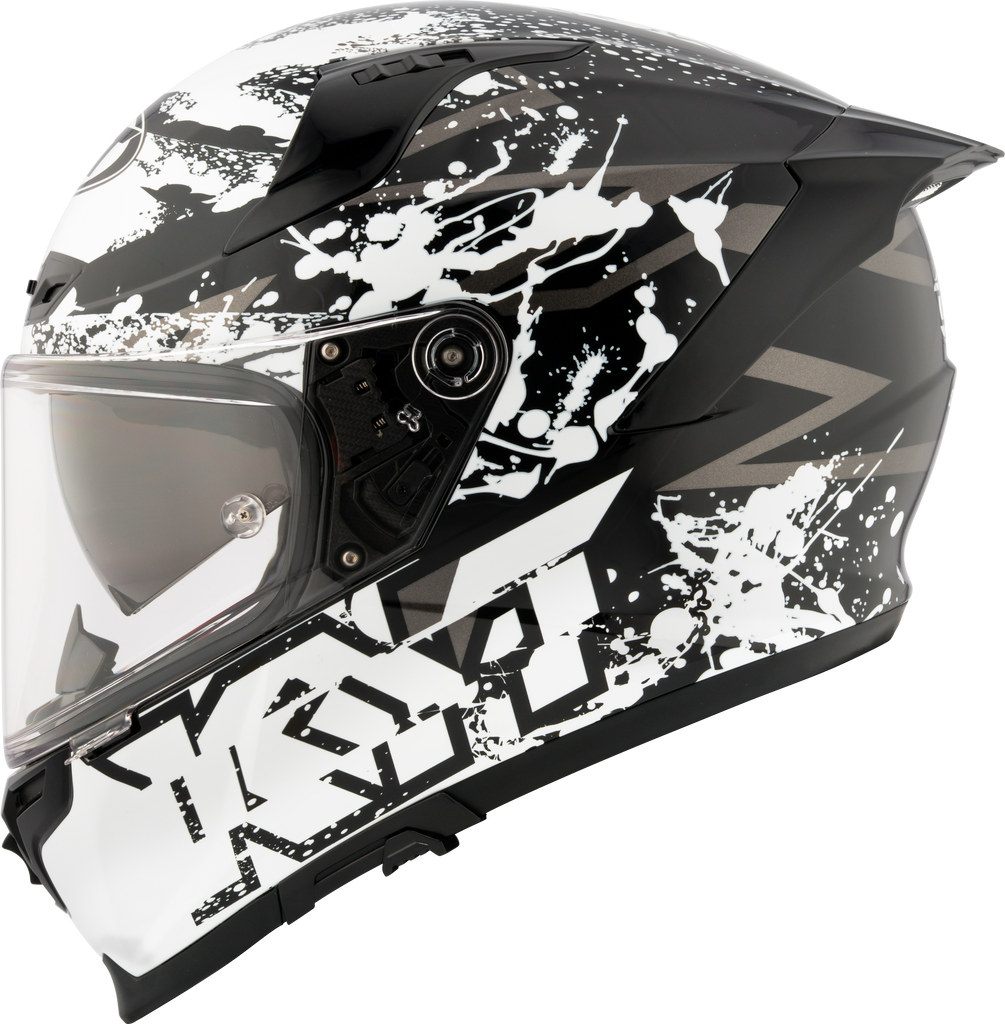 KYT Striker 2V Neutron Gloss Black White Helmet