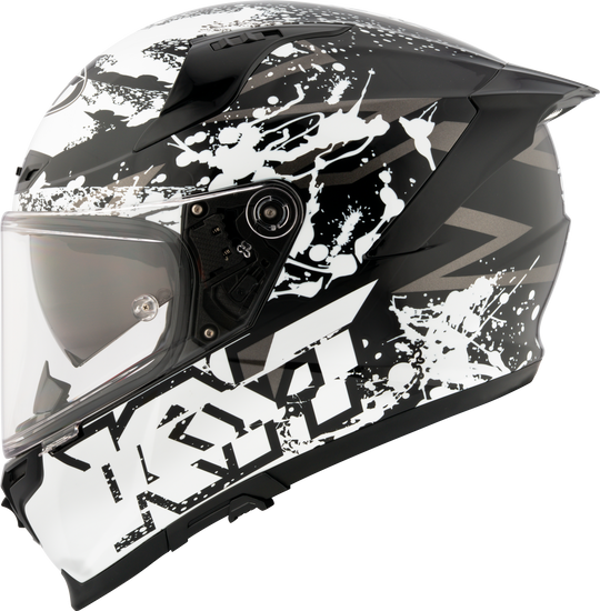 KYT Striker 2V Neutron Gloss Black White Helmet