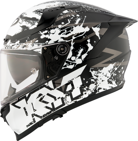 KYT Striker 2V Neutron Gloss Black White Helmet