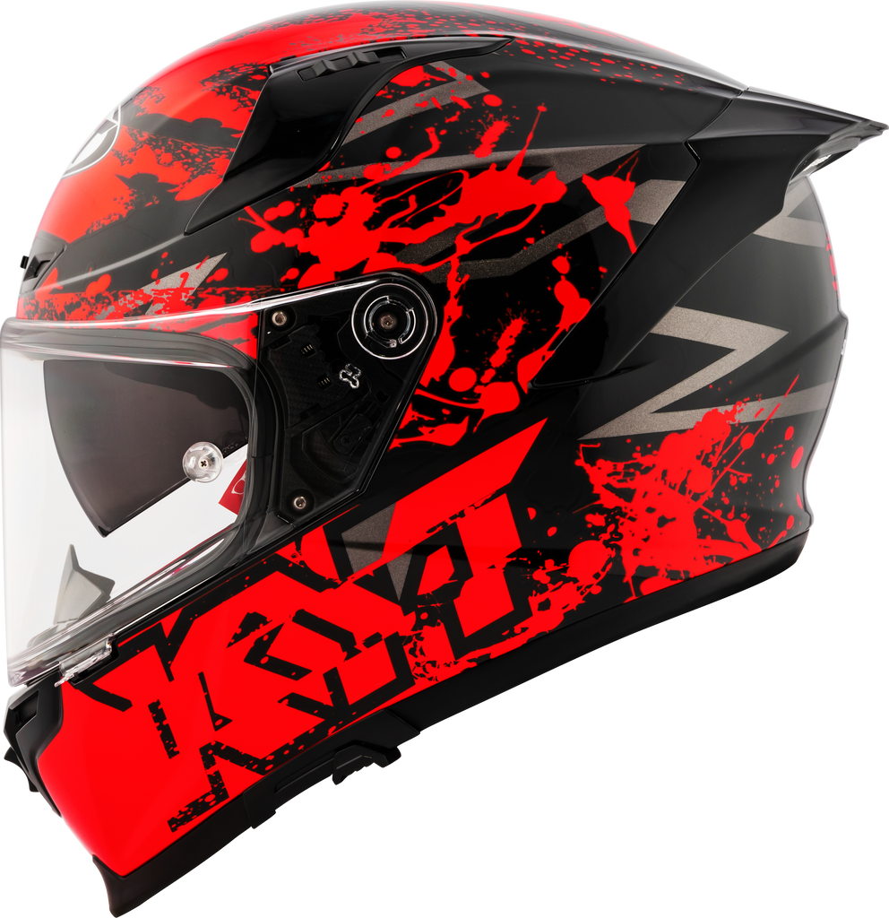 KYT Striker 2V Neutron Gloss Black Red Helmet