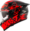 KYT Striker 2V Neutron Gloss Black Red Helmet