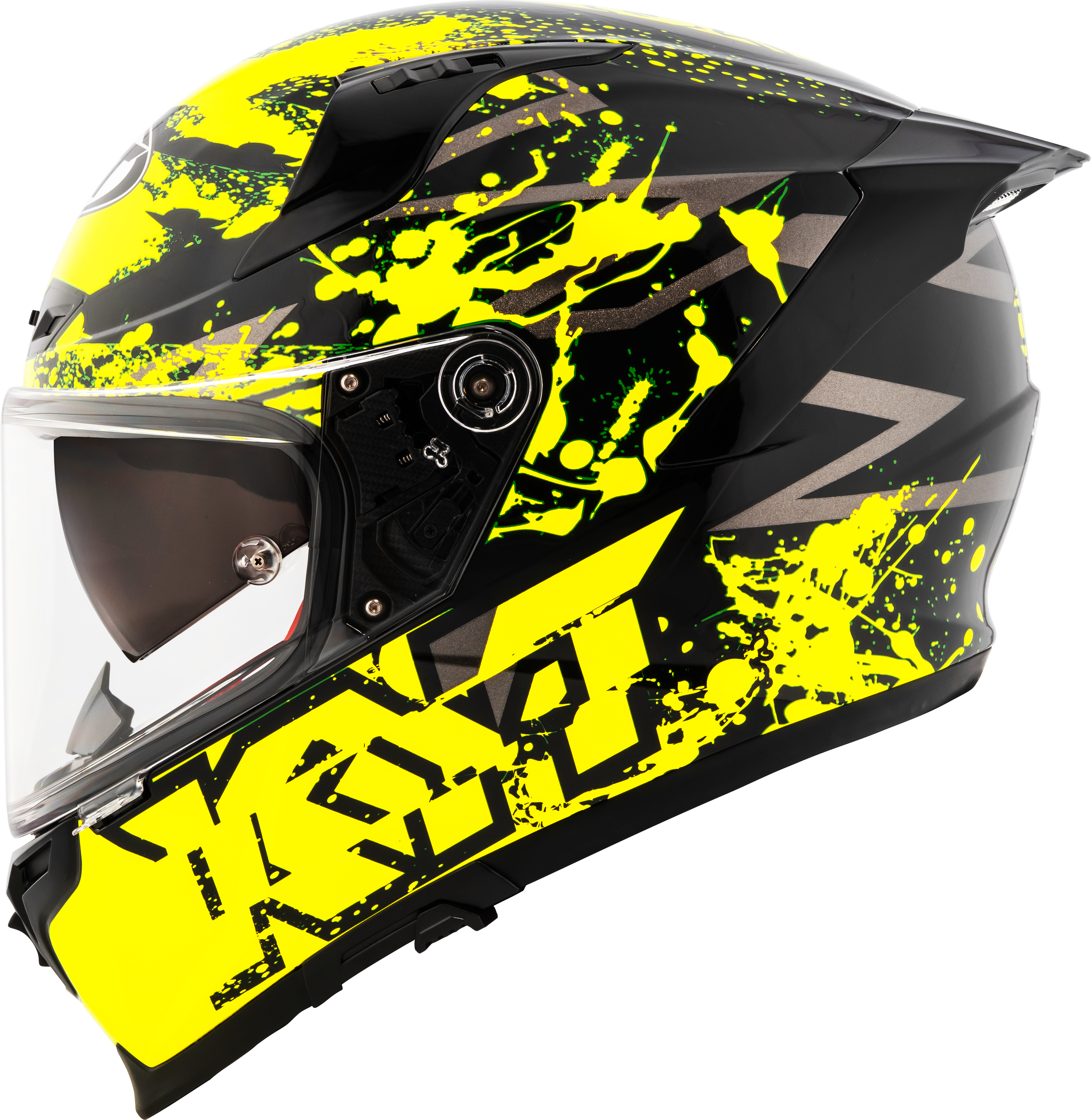 KYT Striker 2V Neutron Gloss Black Yellow Helmet– Moto Central